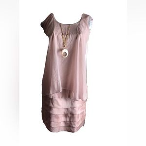 *Froaig* Peach Dress Womens Clothing Fashion Size (4) *Dressy *Party- Tiered